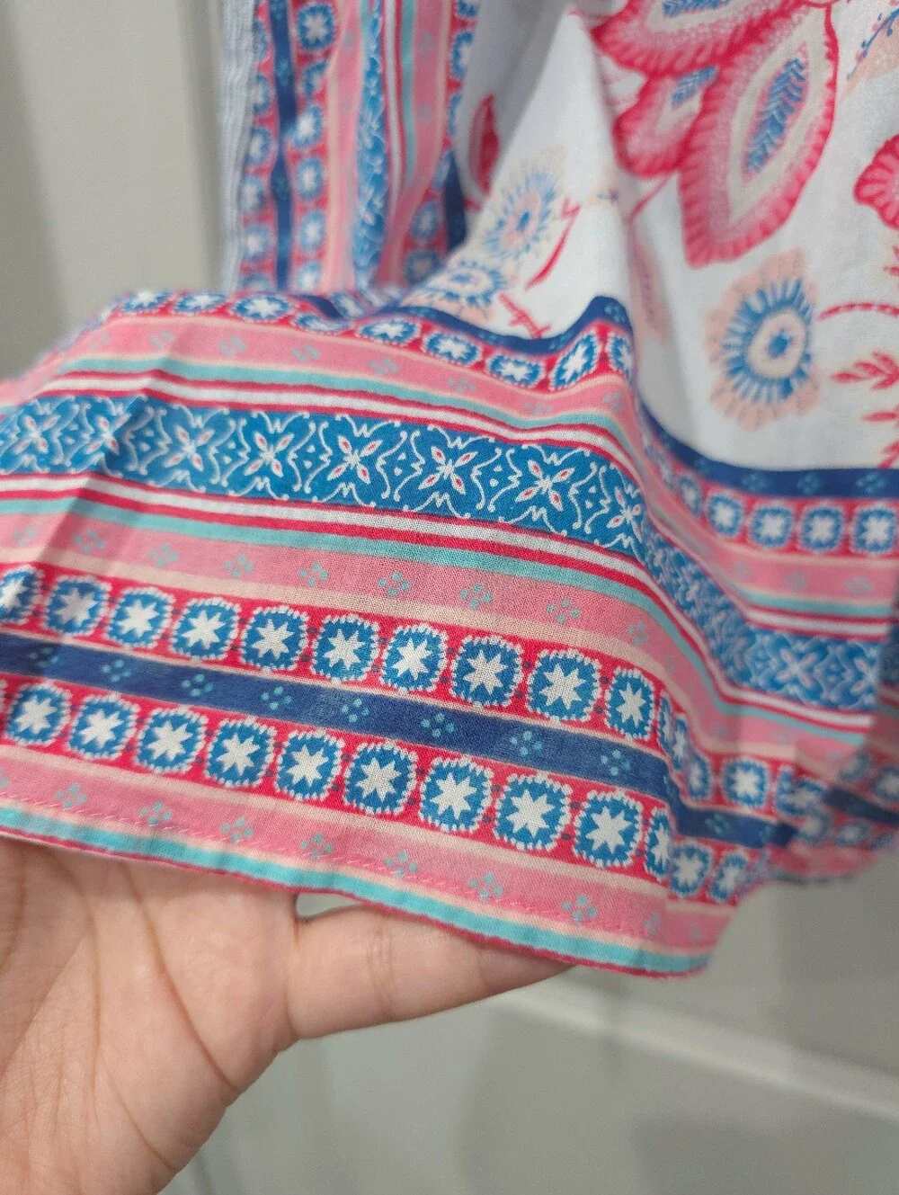 J.Jill Coastal Linen Striped Button Front Shirt with Printed Back Detail